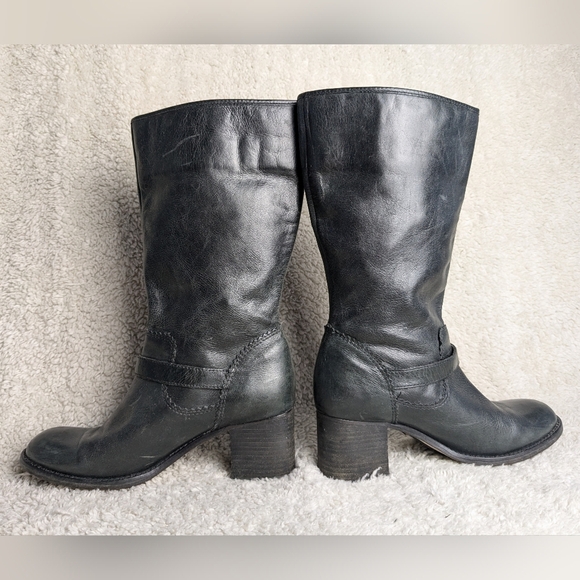 Caterpillar Women's Black Leather Boots Model Jessie Size 8 Y2k Made In Brazil - Picture 8 of 11